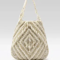 Fabbhue Womens Off White Hand Clutch Potli Bag-picture-9