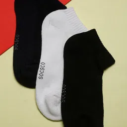 MUTAQINOTI Men Pack of 3 Cotton Ankle-Length Antimicrobial Socks-image-50