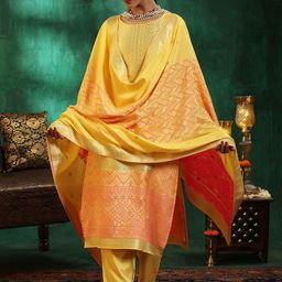 Libas Women Ethnic Motifs Regular Kurta with Trousers & With Dupatta image 1