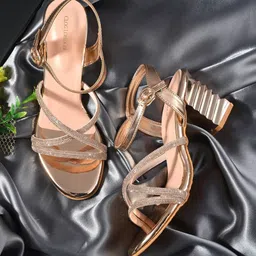CLOG LONDON Embellished Open Toe Block Heels-26