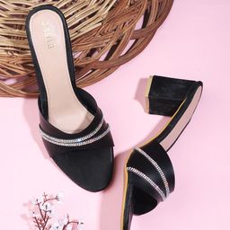 Gibelle Embellished Open Toe Block Heels-41