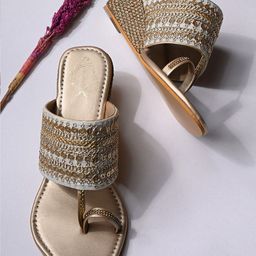 Shoetopia Girls Ethnic Embellished Wedge Heels-36