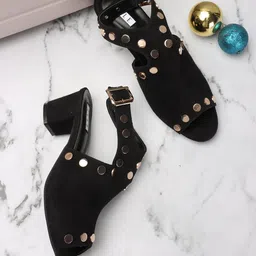 ELLE Embellished Block Heel Mules-3