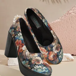 FASHIMO Printed Party Platform Pumps-0
