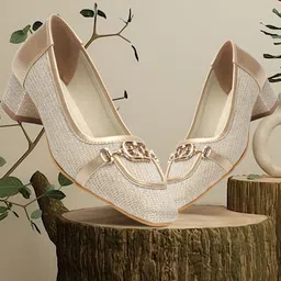 ELLE Embellished Square Toe Block Pumps-14