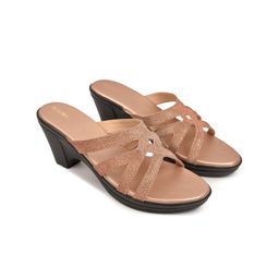 Action Embellished Open Toe Block Heels image 4