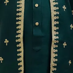 BownBee Boys Embroidered Regular Thread Work Chanderi Silk Kurta with Pyjamas image 2