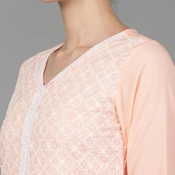 KALINI Ethnic Motifs Embroidered Regular Thread Work Kurta with Sharara & With Dupatta image 3