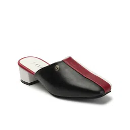 ELLE Colourblocked Square Toe Block Mules image 2