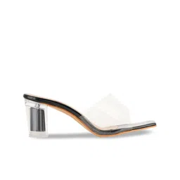 DressBerry Black & Transparent Open Toe Block Heels image 3