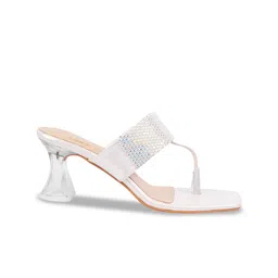 Shoetopia Textured Open Toe Block Heels image 4