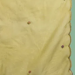 Sangria Green Yoke Design Thread Work Pleated A-line Kurta With Trouser & Dupatta image 4