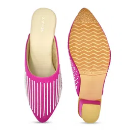 SHRIVAS BY ARCHITA MEHTA Pointed Toe Ethnic Embellished Block Mules image 4