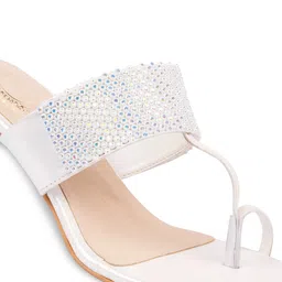 Shoetopia Textured Open Toe Block Heels image 5