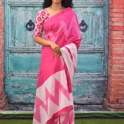 TROPWEAR Geometric Printed Block Print Saree image 5