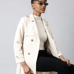 SHOWOFF Lapel Collar Windcheater Longline Tailored Jacket With Belt-picture-34