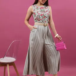 Vishudh Floral Embroidered Basic Jumpsuit-image-87