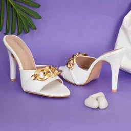 FABBHUE Embellished Peep Toes Stiletto Heels With Bows-53