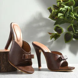 CLOG LONDON Open Toe Stiletto Heels With Bows-image-40