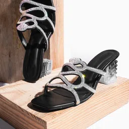 Try Me Printed Party Block Mules with Bows-6