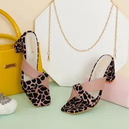 FABBHUE Printed Open Toe Block Heels-43