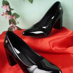 ELLE Women Pointed Toe Block Pumps-45