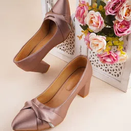 Try Me Pointed Toe Block Heeled Pumps-13