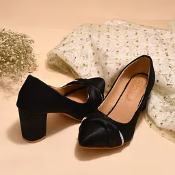 Try Me Pointed Toe Block Heeled Pumps-12