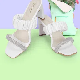 MEHNAM Women Embellished Open Toe Leather Block Sandals-13