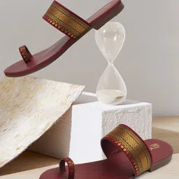 Picktoes Printed Ethnic One Toe Flats-image-39