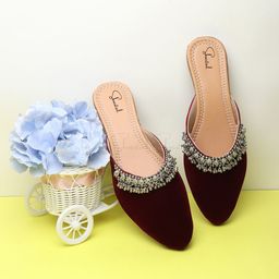 Shoestail Women Embellished Open Toe Mules-image-47