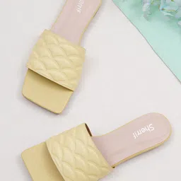 Sherrif Shoes Textured Open Toe Flats-79