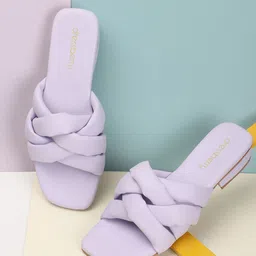 DressBerry Mauve Open Toe Flats-picture-13