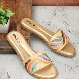 OPHELIA Embroidered Open Toe Flats-13