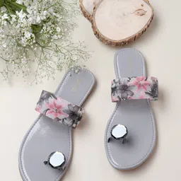 Shoestail Printed One Toe Flats-picture-52