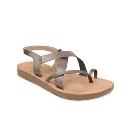 Rocia Textured Criss-Cross Strap One Toe Flats-picture-46