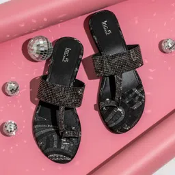 Inc 5 Embellished One Toe Flats-49