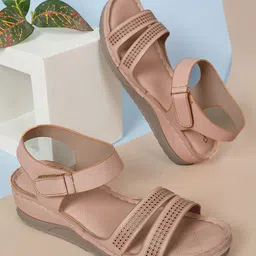 Get Glamr Textured Open Toe Comfort Heels-20