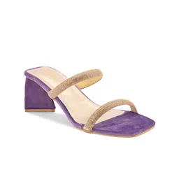 pelle albero Embellished Open Toe Block Heels image 3