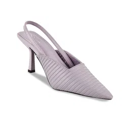 THE WHITE POLE Textured Pointed Toe Slim Mules With Backstrap image 5