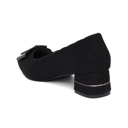 Sherrif Shoes Pointed Toe Textured Block Pumps With Bows image 3