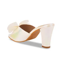 Shoetopia Girls Open Toe Party Block Heels With Bows image 3