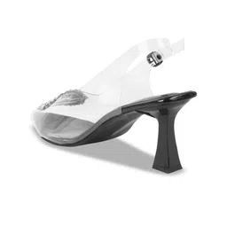 Try Me Embellished Peep Toe Backstrap Block Heel Mules image 4