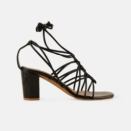 ZENVO Strappy Open Toe Block Heel Gladiators image 4