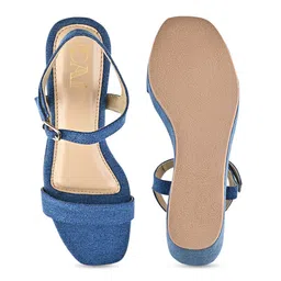 CAI Open Toe Canvas Wedge Heels image 2
