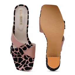 FABBHUE Printed Open Toe Block Heels image 4
