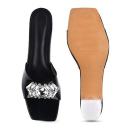 Try Me Embellished Open Toe Block Heels image 5
