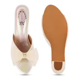 Shoetopia Girls Open Toe Party Block Heels With Bows image 2