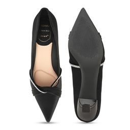 BuckleUp Pointed Toe Embellished Block Pumps image 2