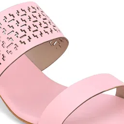 CLOG LONDON Open Toe Block Heels With Laser Cuts image 5